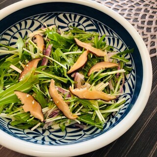 干し椎茸と水菜の中華風サラダ